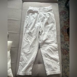 Gap White Corduroy High Waisted Pants With Pleats Size M